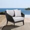 Armen Living Athos Indoor Outdoor Club Chair in Dark Eucalyptus Wood with Charcoal Rope and Gray Cushions LCATCHWDDK - alternate 4